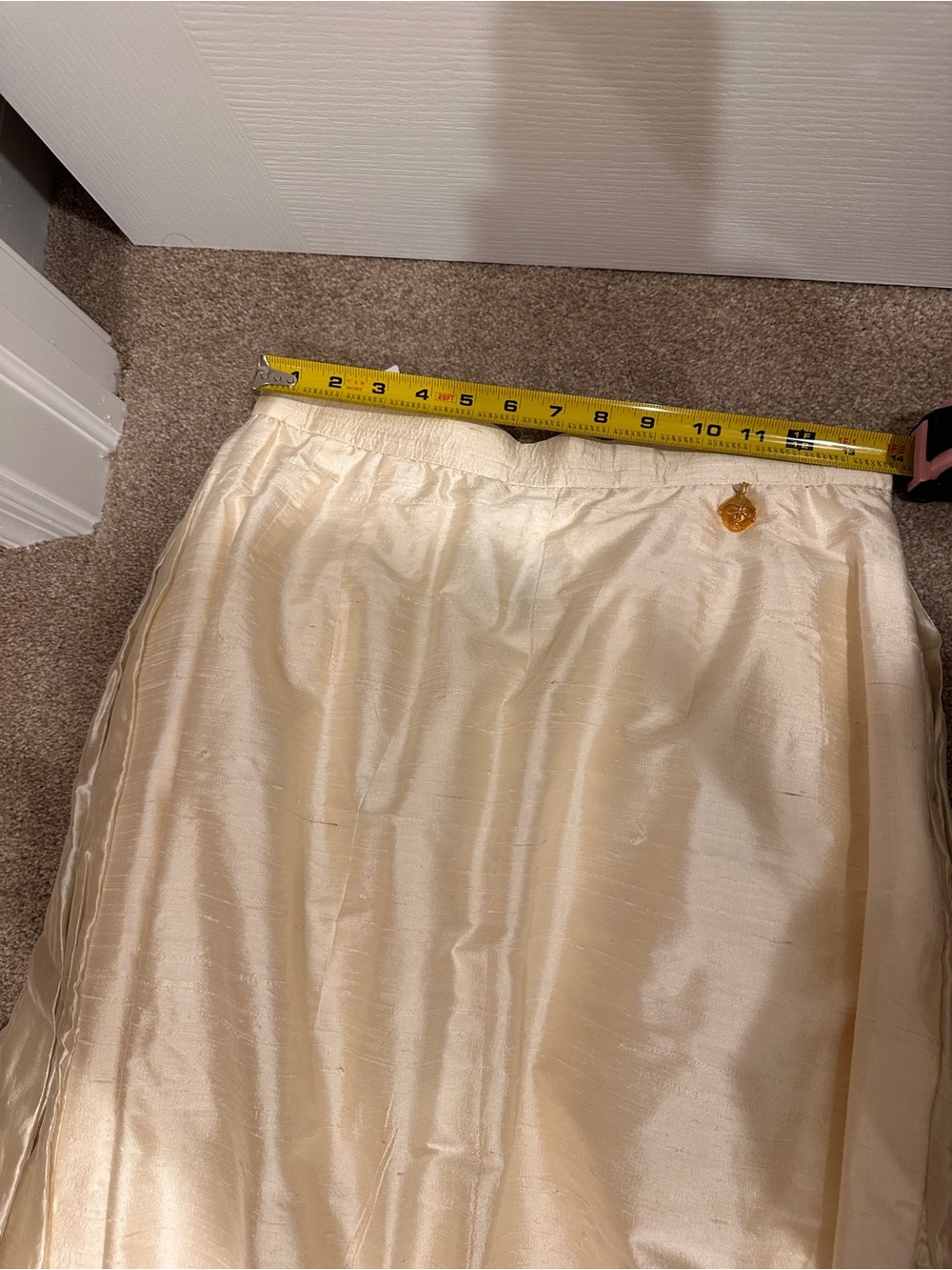 Ivory Vintage Bridal Maxi Skirt with Tulle Veil - Picture 4 of 13